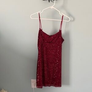Altar'd State Burgundy Sequin Mini Dress